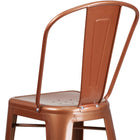 Flash Furniture Commercial Grade 30" High Copper Metal Indoor-Outdoor Barstool with Back-Footrest