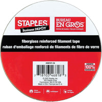 Staples Filament Strapping Tape. 18mm x 55m-Transparent packing tape