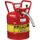 Justrite D.O.T. AccuFlow Safety Cans, 1" x /4" x 17 1/4", Red-Hold-down bracket with easy-to-grip tightening screw prevents vapour release and spills during transport