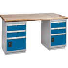 Kleton Pre-Designed Workbenches, Dual Drawers, 2500 Lbs. Cap., 60" W x 36" D, 34" H (FG236)-Capacity: 2500 lbs.