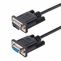 StarTech RS232 3m Serial Null Modem Cable - Black-DB9 male to female serial cable enables a connection between two DTE devices providing flexible serial device setup configuration