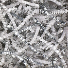 Sizzle Crinkle Paper, White and Metallic Silver, 2 lb. Box-Crinkle paper is great to use in gift boxes and baskets with unique zig-zag strips add color and texture to packaging.