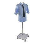 Azar Displays Plastic Male Bust, Wheeled Base, White (900500-WHT)-Dimensions: 16"W x 16"D x 8"H
