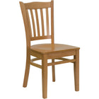 Flash Furniture HERCULES Series Vertical Slat Back Natural Wood Restaurant Chair-800 lb. Weight Capacity
