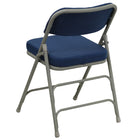 Flash Furniture HERCULES Series Premium Curved Triple Braced & Double Hinged Navy Fabric Metal Folding Chair-CA117 Fire Retardant Foam