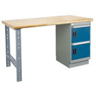 Kleton Workbench, Laminated Top, 1 Pedestal and 2 Doors, 30"W x 60"L x 34"H-34" overall height