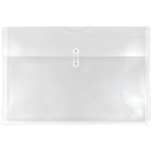 JAM Paper Plastic Envelopes with Button and String Tie Closure, Booklet, 12 x 18, Clear Poly, 12 Pack (457B1CL)-Clear