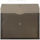 JAM Paper Plastic Envelopes with Button and String Tie Closure, Legal Booklet, 9.75 x 14.5, Smoke Grey Poly, 12 Pack (219B1SM)-Size: 10-1/4" x 14-1/2"