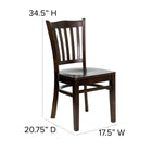Flash Furniture HERCULES Series Vertical Slat Back Walnut Wood Restaurant Chair-Walnut Wood Frame Finish