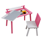 Danawares Wooden Activity Table & Chair - Pink/Light Grey-7