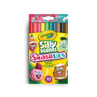 Crayola Silly Scents Smash-Ups Washable Slim Markers - 10 Pack-Crayola Silly Scents Smash-Ups blend two sweet scents in each marker - a colourful treat for the eyes and the nose! Colours wash off skin and can be easily cleaned from most clothing fabrics.