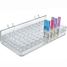 Azar Displays 96-Slot Mascara & Cosmetic Tray For Pegboard, Slatwall/Counter Top, Clear, 2 Pack (225596-2 PACK)-2 1/4"H x 10 1/4"W x 6"D