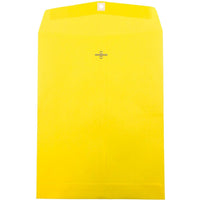 JAM Paper 10 x 13 Open End Catalog Envelopes with Clasp Closure, Brite Hue Yellow Recycled, 100 Pack (900906710)-Yellow