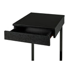 Brassex 13612-BK Laptop Stand with Storage Drawer and Castors, 18.5" x 15.5" x 30, Black-Colour : Black / Material : MDF