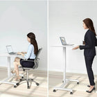 FitDesk Adjustable Mobile Standing Desk - White-Can support up to 18 pounds