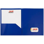 JAM Paper Plastic POP Two Pocket Folder, Blue, 12 Pack (86524dpbudg)-2 pocket