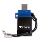 Verbatim 64GB Store 'n' Go Dual USB 3.2 Gen 1 Flash Drive for USB-C Devices - Blue-Access files stored on drive directly from smartphone or tablet - no need to transfer to device
