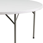Flash Furniture 60"Dia Granite Plastic Folding Table - Round - White-5' Folding Table