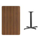 Flash Furniture 30'' x 48'' Rectangular Laminate Table Top, Walnut with 22'' x 30'' Table-Height Base (XUWA3048T2230)-Top Size: 30"W x 48"L