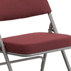 Flash Furniture HERCULES Series Premium Curved Triple Braced & Double Hinged Metal Folding Chair - Burgundy Fabric-Double-Hinged