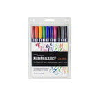 Tombow Fudenosuke Colours Calligraphy Brush Pen, 10/Pack-Water-based pigment ink allows rich vibrant colours that won’t bleed through most papers