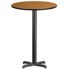 Flash Furniture 30" Round Natural Laminate Table Top with 22" x 22" Bar Height Table Base-Bar Height Hospitality Table