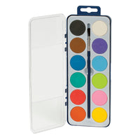 Merangue 12 Colour Dry Cake Paint Set with Brush-Includes paint brush
