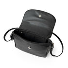 Nicci Medium Crossbody Bag with Front Flap - Black-Front flap with magnetic snap closure