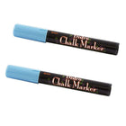 Marvy Uchida Broad-Point Liquid Chalk Markers - Erasable - Dustless - Baby Blue - 2 Pack-Colour: Baby Blue