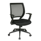 Work Smart Screen Back Task Chair with "T" Arms, Black-Screen Back and Black Mesh Seat