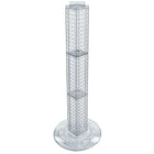 Azar Displays 36" x 4" x 4" 4-Sided Revolving Pegboard Counter Display, Clear Translucent (700223-CLR)-Interlocking four-sided pegboard tower and 14-1/2" diameter revolving clear plastic base
