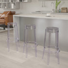 Flash Furniture 29.75" High Transparent Barstool-Backless Design