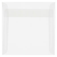JAM Paper 5.5 x 5.5 Square Envelopes, Clear Translucent Vellum, 1000 Pack (74354B)-Clear
