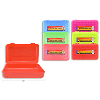 Selectum Plastic Pencil Case - 8"W x 2.5"H - Assorted Colours-Plastic pencil case