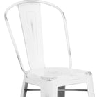 Flash Furniture 30" High Distressed Metal Indoor-Outdoor Barstool with Back - White-Distressed White Powder Coat Finish