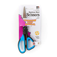 Charles Leonard Pointed Tip Cushion Grip Scissors, 7", Blue/Black, 12 Pack (CHL80700)-Cushion Grip handle