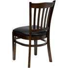 Flash Furniture HERCULES Series Vertical Slat Back Walnut Wood Restaurant Chairs with Black Vinyl Seat - 2 Pack-2.5" Thick Foam Padded Seat