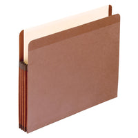 Pendaflex Lined Expanding File Pocket with 3.5" Expansion - Letter Size - Red Fibre-Cross-bonded, rip-proof gusset provides lasting durability