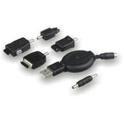 Electronic Master 5 In 1 USB Mobile Charger, 0.6" x 5.4" x 7.5", Black-Cable can be retractable for convenience use