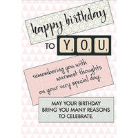 Aline Greetings General Birthday Card, Scrabble Tiles, Happy Birthday to You, 18 Pack-Premium uncoated paper stock
