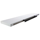 kieragrace Stockholm Aberg Floating Shelf w/ LED Light - White, 48", Matte Finish-Battery powered: the wooden shelf comes with one light powered by 3 x AA batteries (not included). easy to operate, just touch the center of the light to turn it on, press again to turn it off