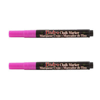 Marvy Uchida Fine-Point Liquid Chalk Markers - Erasable - Dustless - Hot Pink - 2 Pack-Colour: Hot Pink