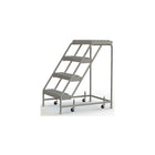 Tri-Arc Manufacturing Aluminum Rolling Ladder, Step Width: 24", Step Type: Serrated, No. of Steps: 4 (WLAR004245)-No. of Steps: 4