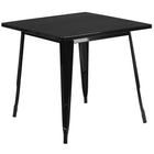 Flash Furniture 31.5'' Square Black Metal Indoor-Outdoor Table Set with 4 Arm Chairs (ET-CT002-4-70-BK-GG)-31.50"W x 31.50"D x 29.50"H