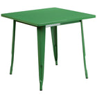 Flash Furniture 31.5" Square Green Metal Indoor-Outdoor Table-Metal Cafe Table