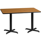 Flash Furniture 30'' x 60'' Rectangular Laminate Table Top, Natural with 22'' x 22'' Table-Height Bases (XUNT3060T2222)-Hospitality Table