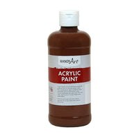 Handy Art Student Acrylic Paint Burnt Sienna 16oz, 3 Pack (RPC101085)-Acrylic paint that can be used on most any surface