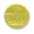 Flipside Gold Foil Embossed Seal Outstanding Achievement, 162 Pack (H-VA371)-Embossed seal is perfect for prizes and bulletin boards