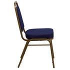 Flash Furniture HERCULES Series Trapezoidal Back Stacking Banquet Chair in Navy Patterned Fabric - Gold Frame-Stacks up to 10 Chairs High