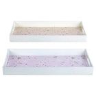 Truu Design Soft Focus Terrazzo Serving Trays, Set of 2, White-Multifunctional, can be used to serve food to guests or used as a decorative tray to hold home decor items